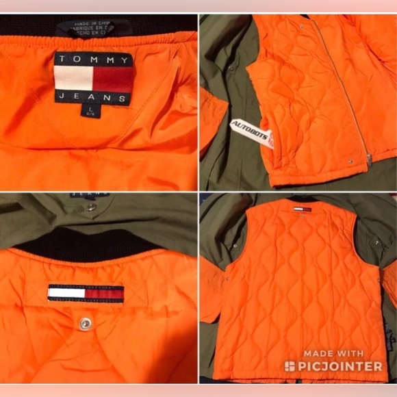 NWOT Vintage 90s Tommy Hilfiger Jeans Military Trench Jacket L Stadium Sportsman - Picture 10 of 12